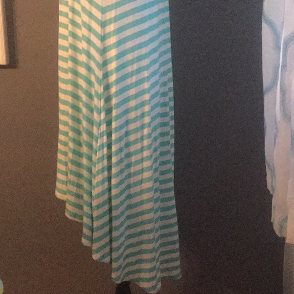 MINT GREEN STRIPE HIGH-LOW DRESS - Picture 6 of 8